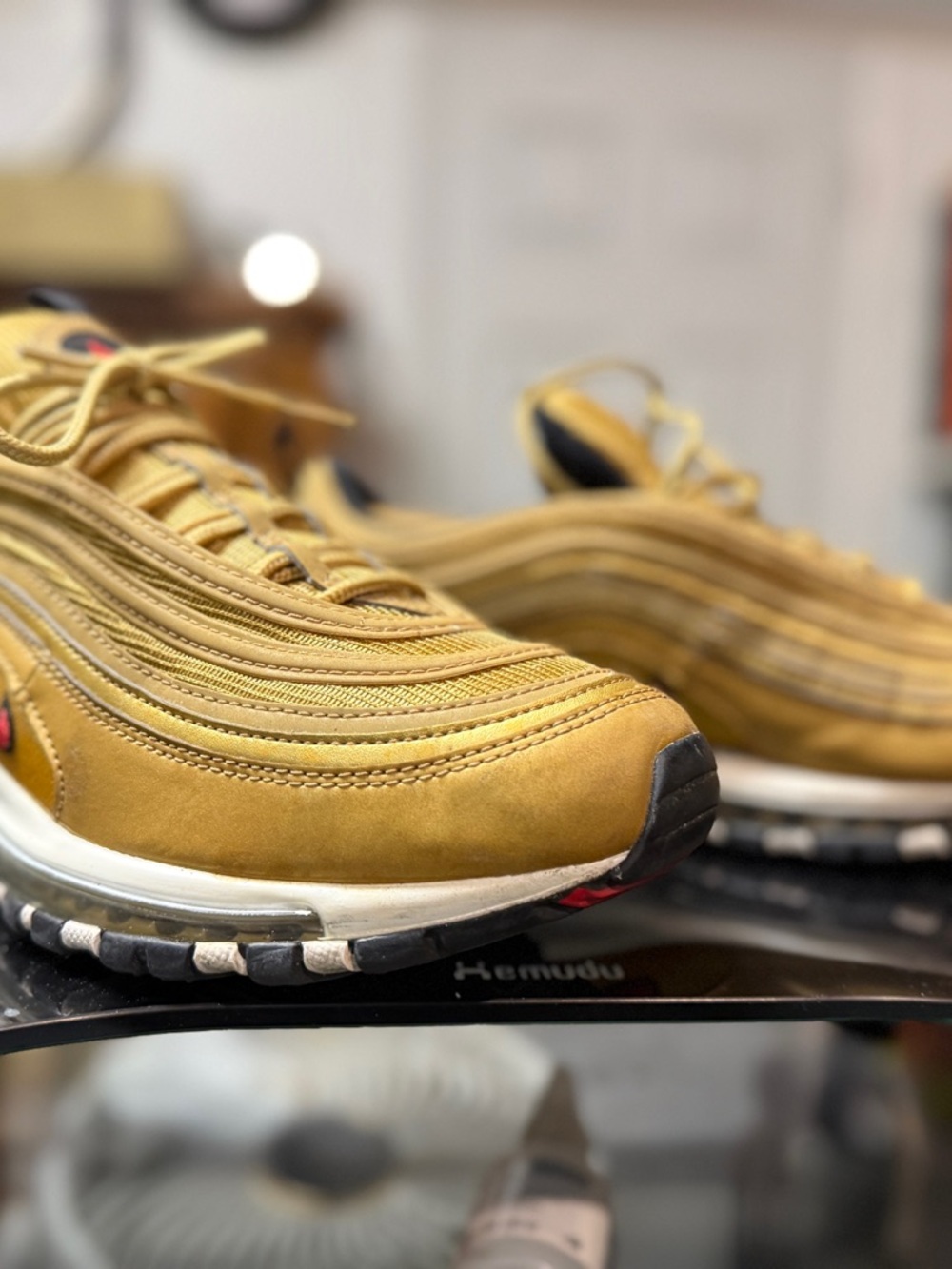 Nike Air Max 97 OG 'Metallic Gold', also known as the "Golden Bullet" size 8.5